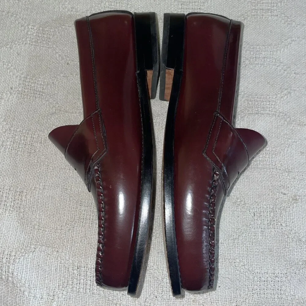 Weejuns G.H. Bass Men’s Dress Loafers Size 10 EE Burgundy Leather Business City